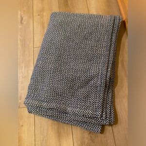 Pottery Barn Teens Woven Cotton Throw Blanket Navy White 60x81”